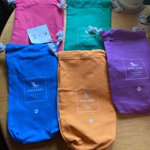 Lot of 5 Dock & Bay Canvas Drawstring Bags_Includes Bags ONLY, not towels